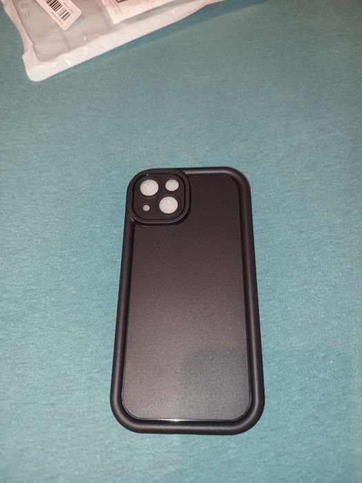 Husa silicon iPhone 13 Black și 3 bucăți folie de Protecție privacy
