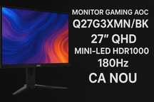 AOC Q27G3XMN/BK - 27", QHD, Mini-LED, HDR1000, 180 Hz