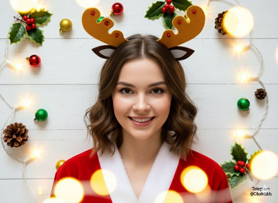 Фотобутафория очки-олени. Аксессуары. Новогодняя фотосессия