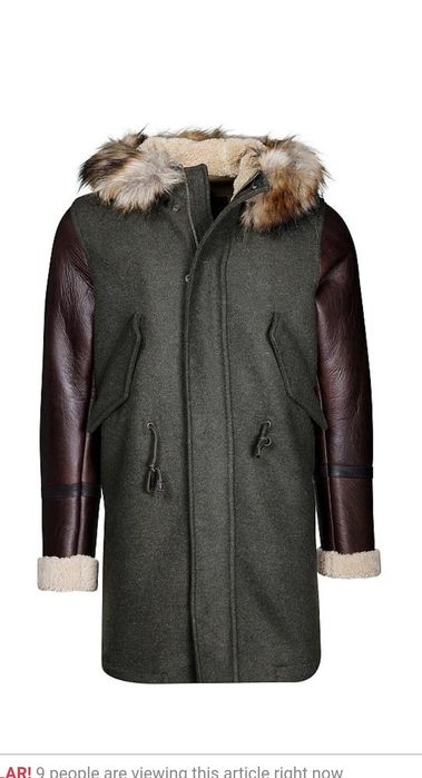 Palton cojoc DIESEL Wnick parka piele lână S M/L