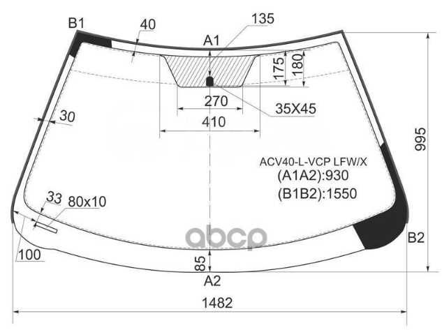 Продам новое лобовое стекло на автомобиль TOYOTA CAMRY 40-45