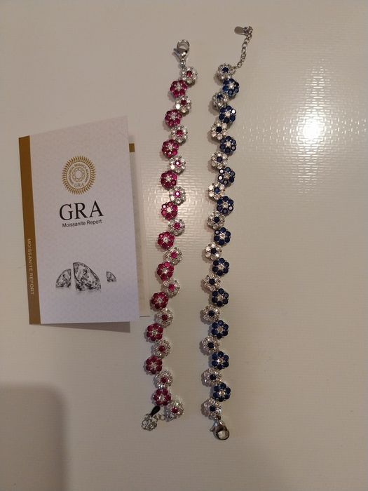 Bratari argint 925 stantate noi cu pietre moissanite certificat 18cm