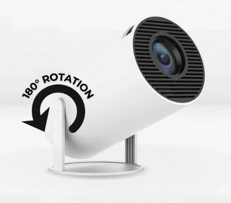 Видеопроектор HY300, 4K 1080P, Android 11, WiFi 5G, Bluetooth 5.0, бял