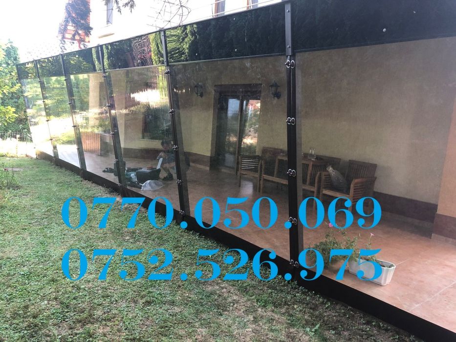 Folii terasa, rulouri terase, folie transparenta premium Cristal 0,8