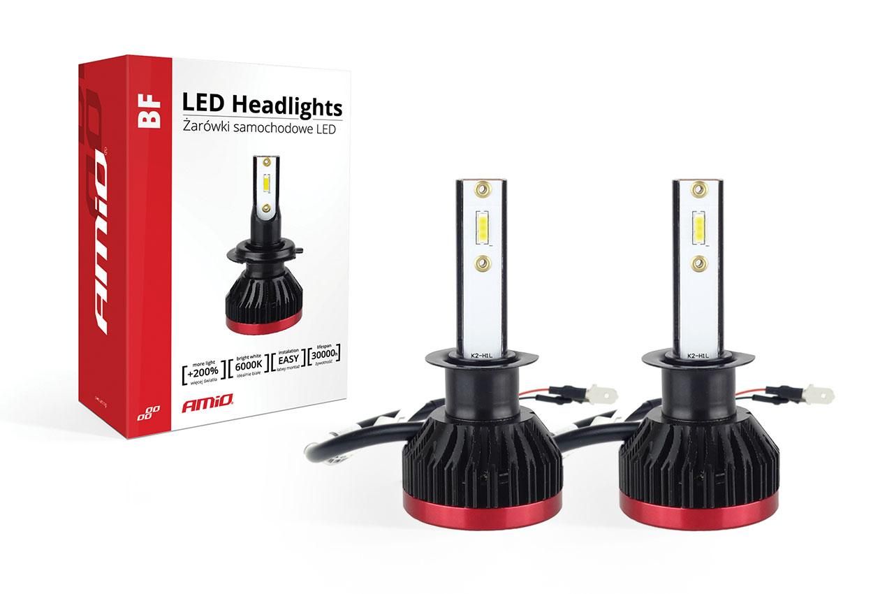 комплект led лед диодни крушки за фар amio h1 bf mini - 50w. 6200 ...