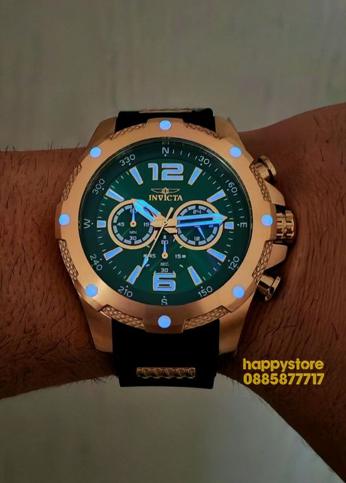 INVICTA Axis Gold/Green 50mm, Инвикта нов ръчен часовник
