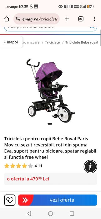 Tricicleta Multifunctionala  ,, Royal