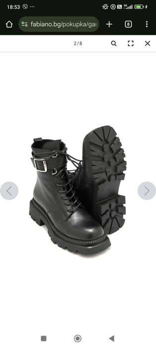 Дамски боти от естествена кожа с грайферна подметка Fabiano