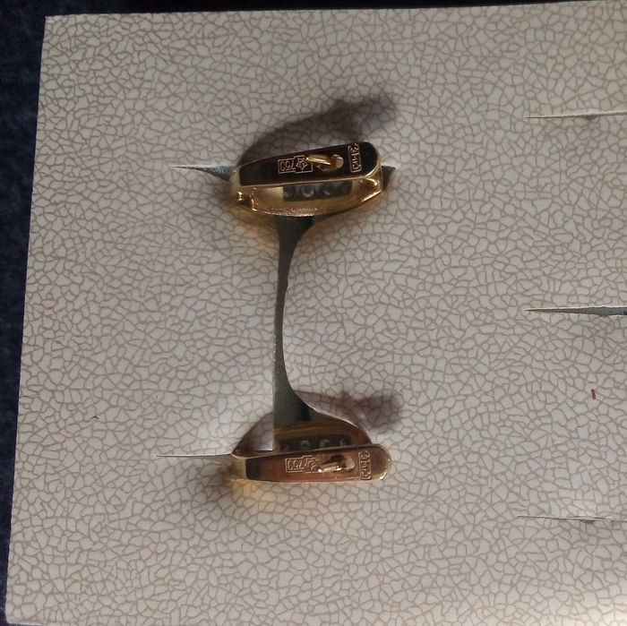 Руски / СССР /диамантени супер редки златни обеци 18 к.  от 70 години