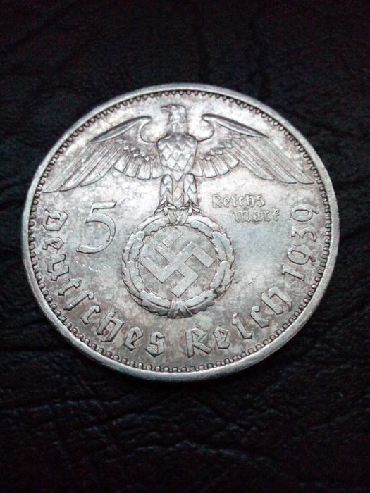 5 марки 1939 година буква A Германия сребро