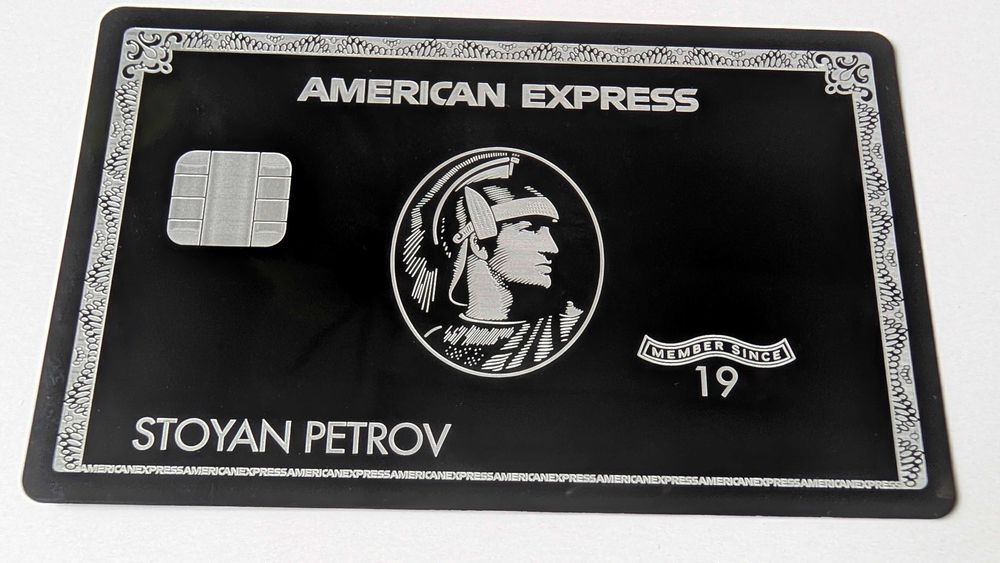 Персонализирана метална карта American Express Black Centurion