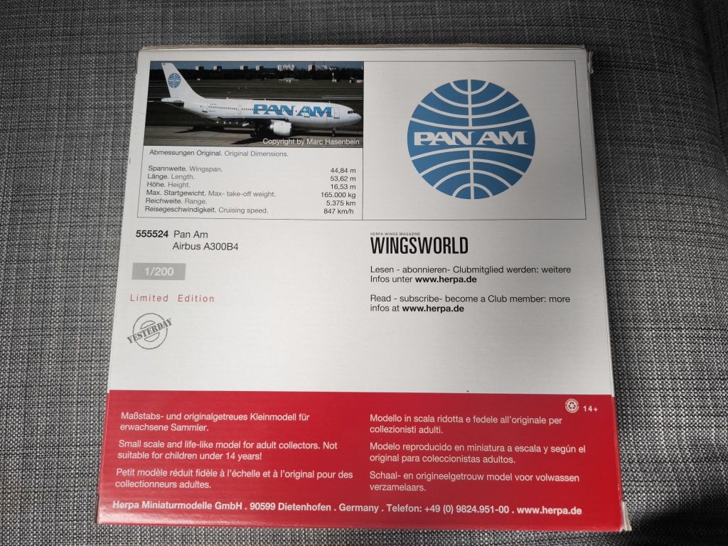 Herpa Wings модел Самолет Airbus A300B4