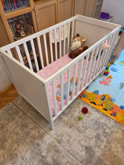 Pătuț bebe Sundvik Ikea alb + saltea