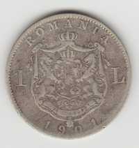 Moneda argint 1 leu 1901 -27-