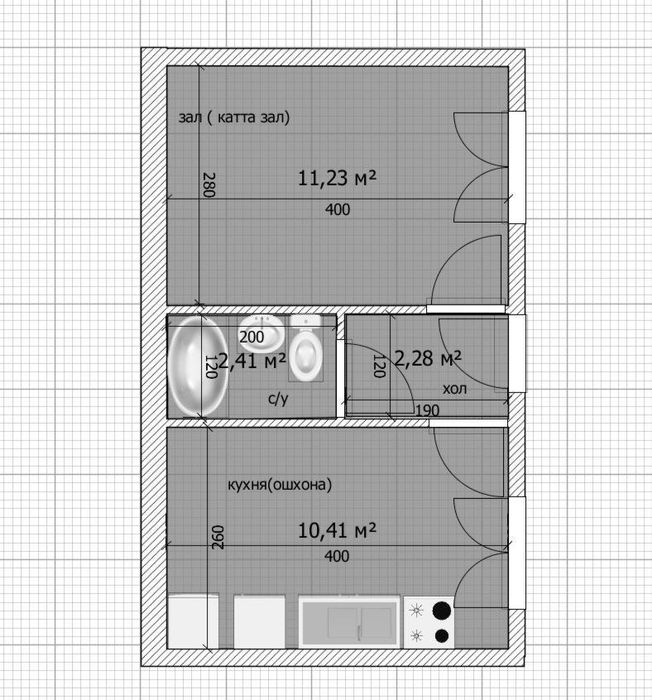 Сергели ул Даре Буйи 1 ком Евро коттедж  30м2