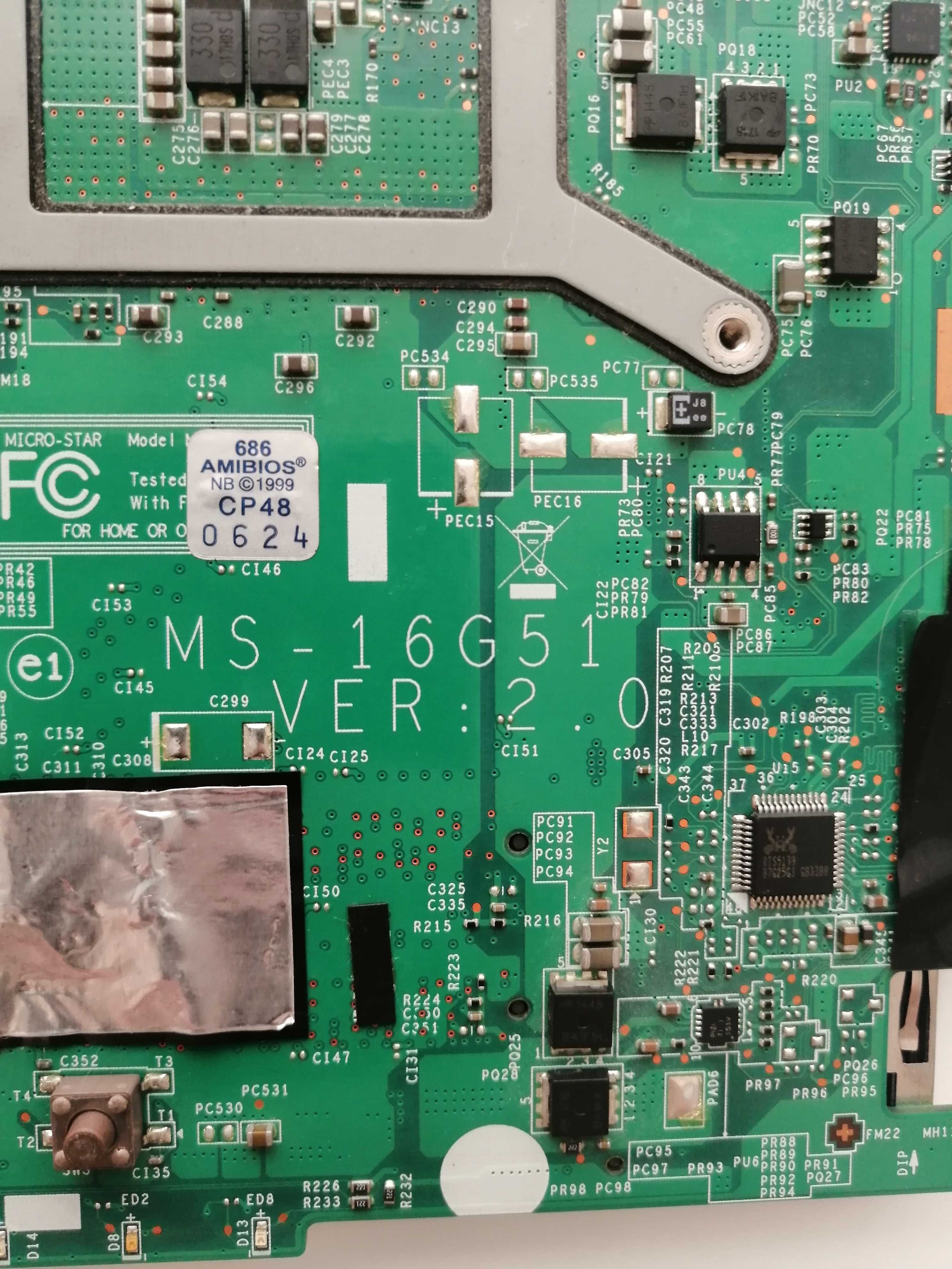 Материнская плата ноутбука MSI MS-16G51 ver:2.0