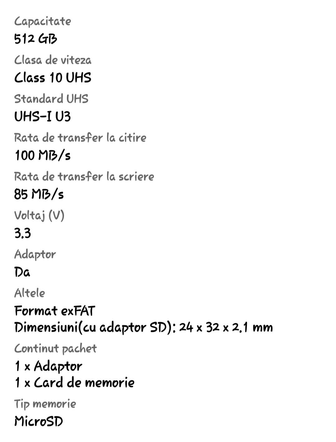 Card MicroSD 512 GB Kingston.