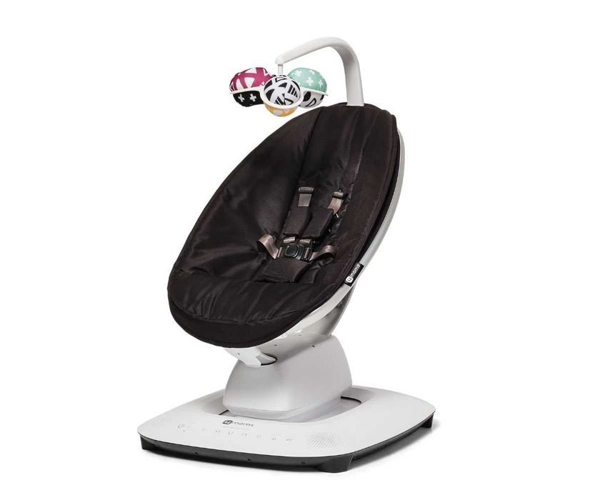 mamaRoo 5.0 Електрическа бебешка люлка черна с бонус подложка за бебе