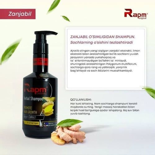 Rapm orginal shampunlari va conditioner  maxsulotlari mutaxassislar to