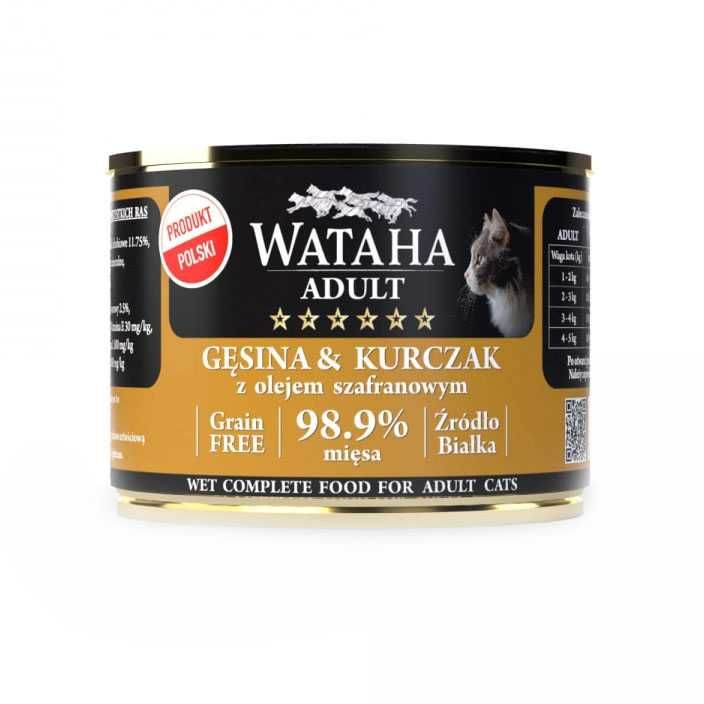 Conserva Wataha HUNT Pisica Adult, 98.9% Carne, cu Pui Si Gasca, 200g
