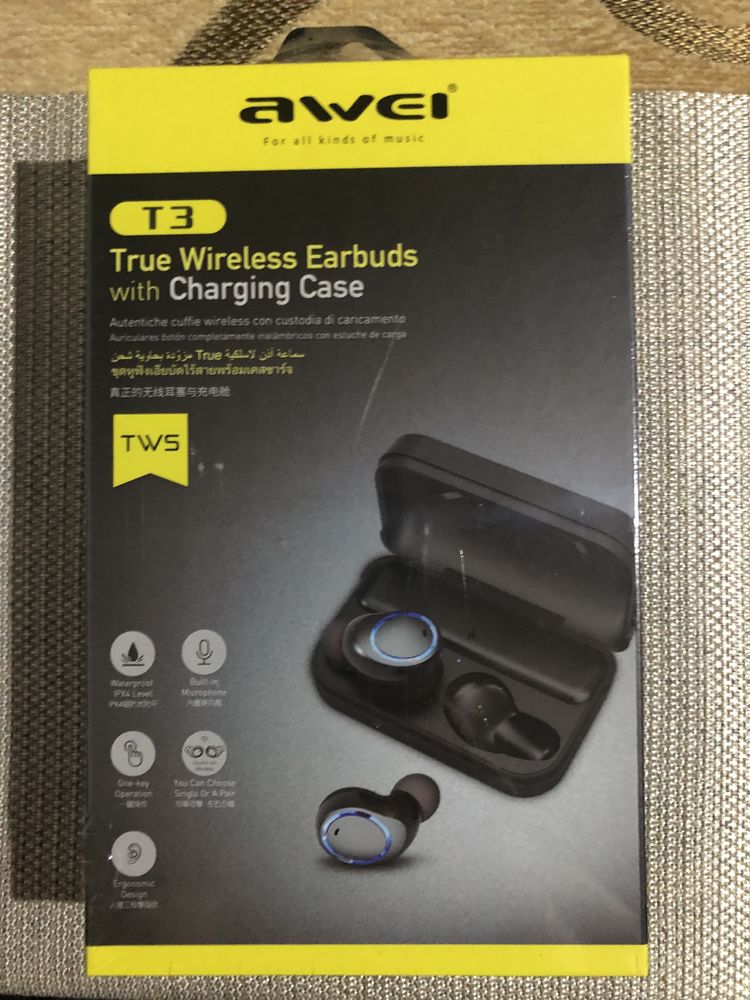 Casti profesionale DC-Awei TWS T3, wireless stereo, invizibile