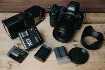 Nikon Z5 + 2 батерии + обектив Z35 F1.8S + светкавица и запалване