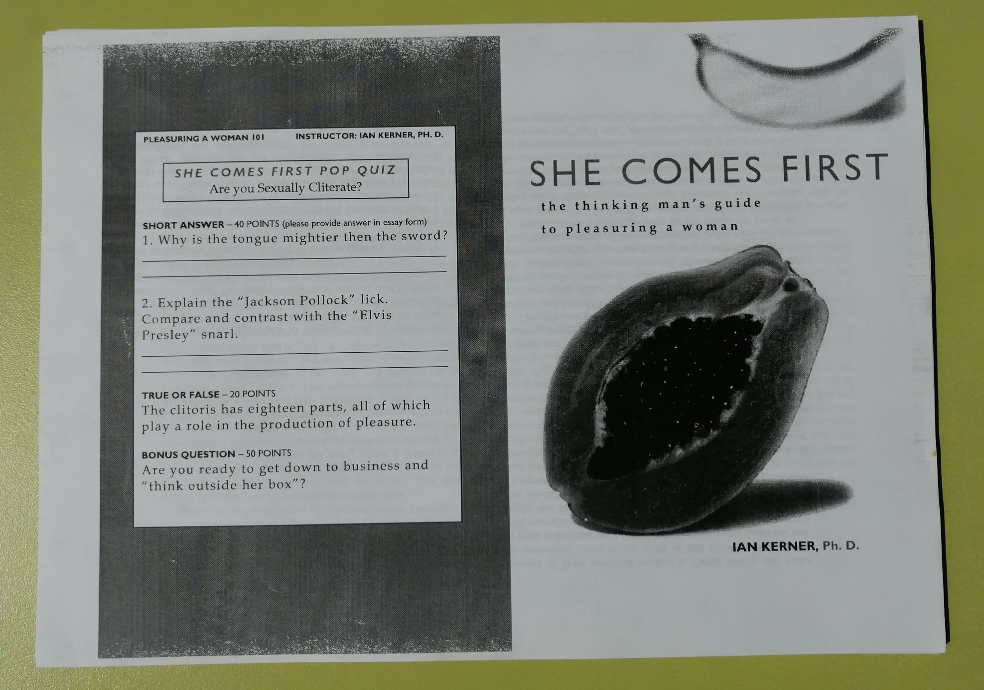 She comes first - Ian Kerner