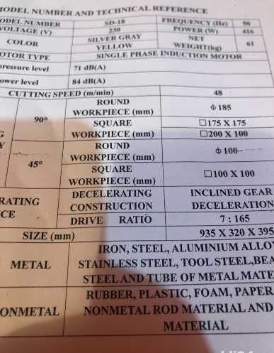 Ferastrau cu banda SD 18 NOU cu sistem de ungere electric