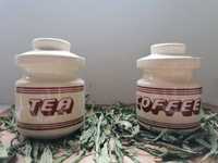 SET 2 recipiente borcane depozitare ceai cafea decor rustic vintage