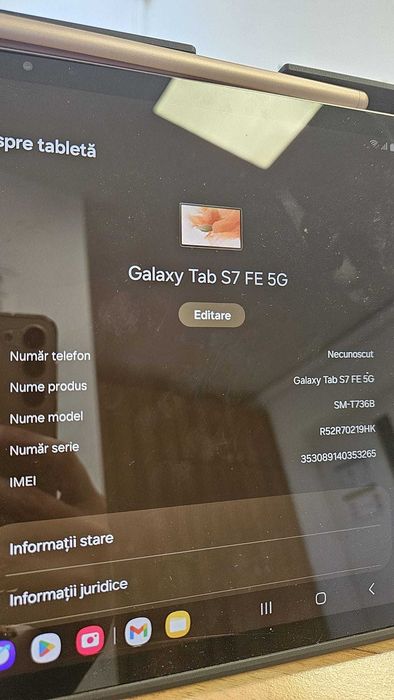 Tableta Samsung Galaxy Tab S7 FE 5G 64G, 12,4" + HUSA