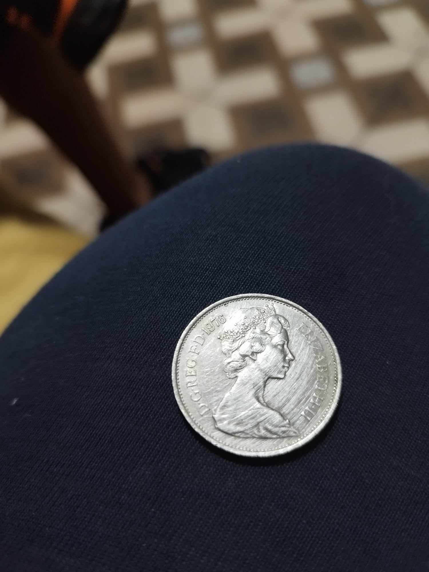 Moneda 10 pence 1976 rara