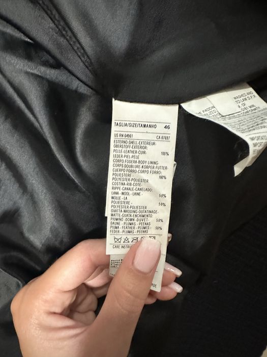 Дамско пухено яке от естествена кожа на марка SISLEY размер 46