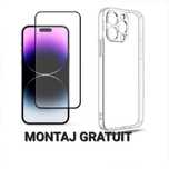 Set Folie Sticla Full + Husa Slim - iPhone 14 Pro Max