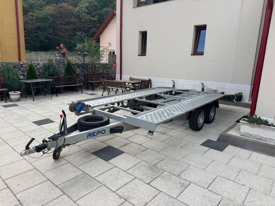 Remorcă REPO 2700 kg, 4.5 x 2.15 m, fabricată 2024 - Ca Noua - Troliu