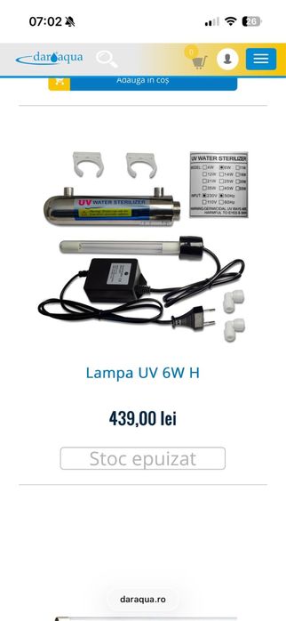 Filtru apa - osmoza inversa