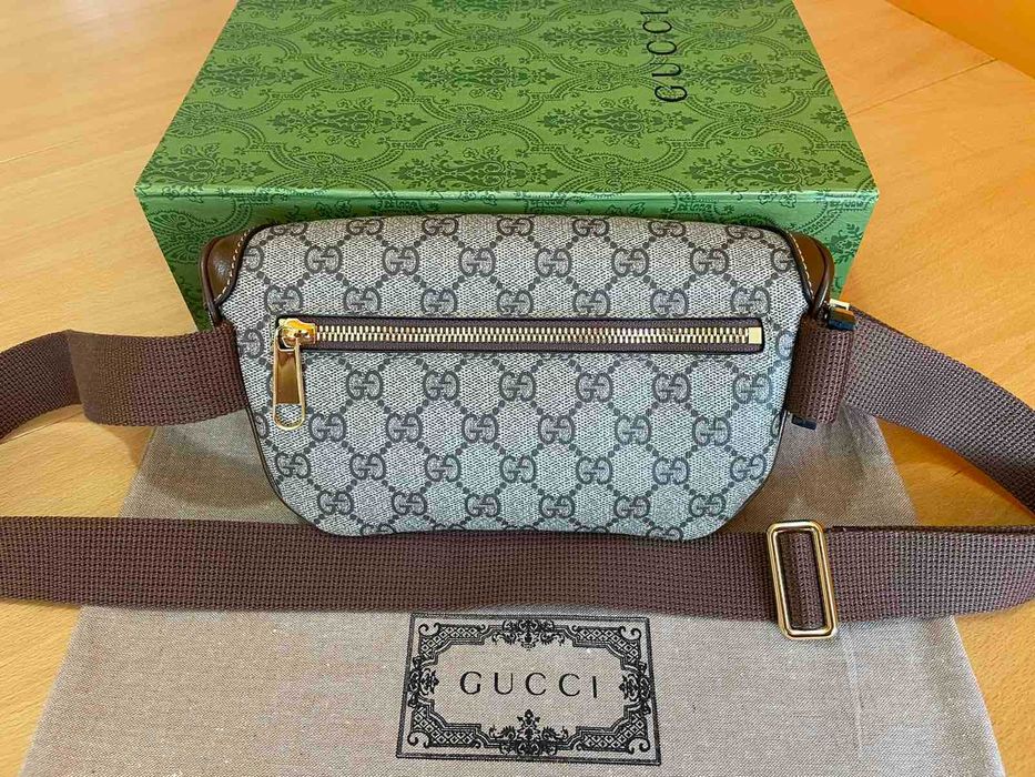 Чантичка за кръст Гучи Оригинална Supreme Кожа Колан Gucci Belt Bag