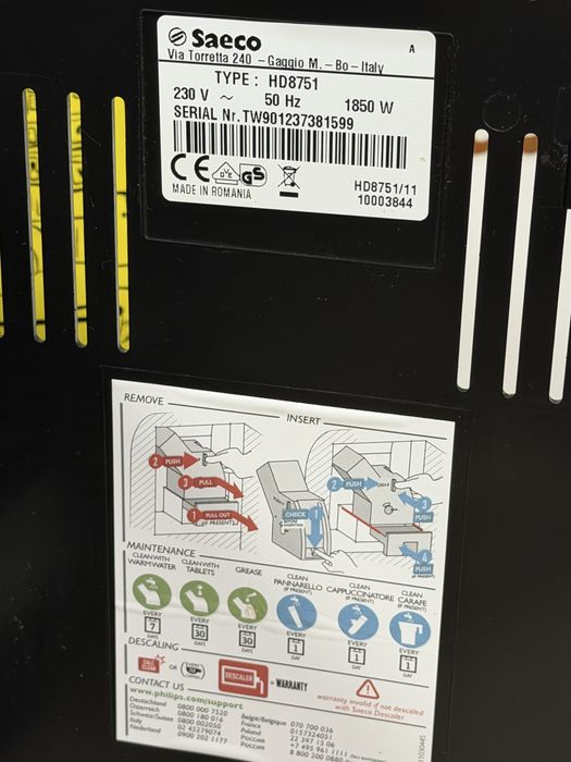 Кафемашина кафе автомат Saeco Philips intelia с гаранция