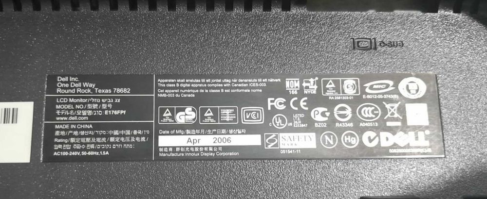 Монитор Dell E176FP Grade A 17"