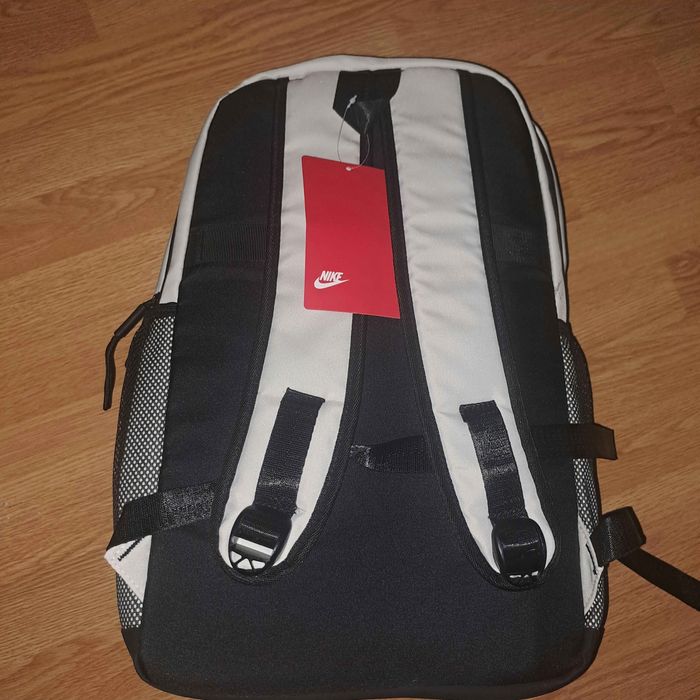 Ghiozdan Air Jordan Alb Negru din Textil si Piele