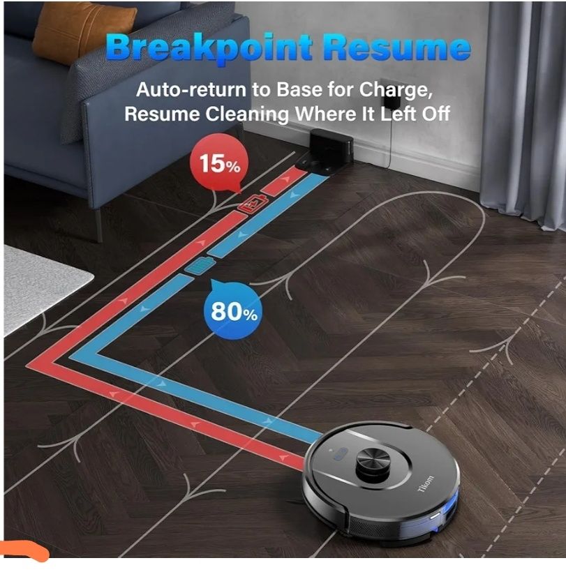 Aspirator robot Tikom cu funcție Mop, Robot aspirator L8000