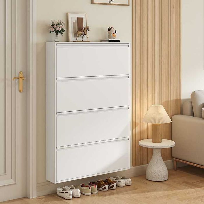 Узкий, но вместительный обувной шкаф/Металлический шкаф для обуви