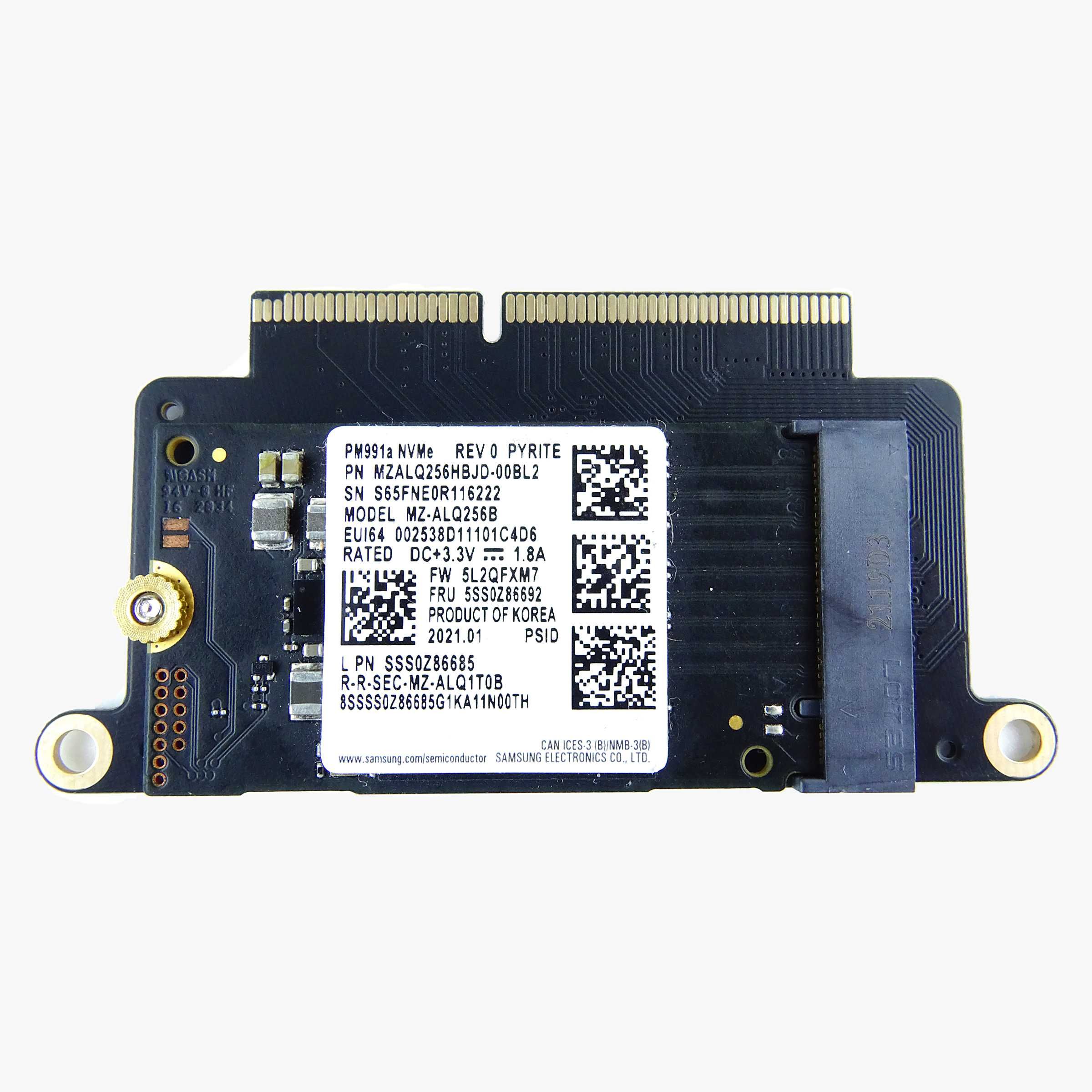 SSD 256GB M.2 2242 NVME PCIe с адаптер за Macbook PRO RETINA A1708