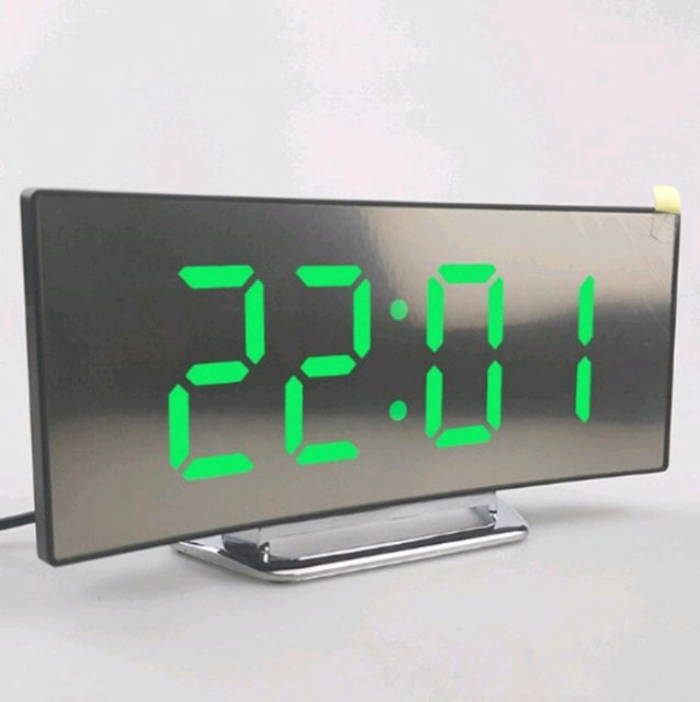 Настолен дигитален огледален часовник с LED цифри, термометър и аларма