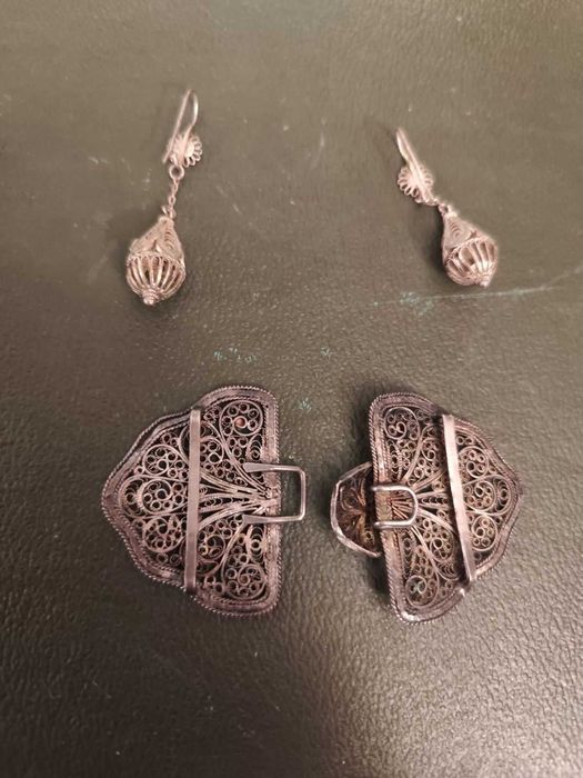 Стари сребърни пафти с обици