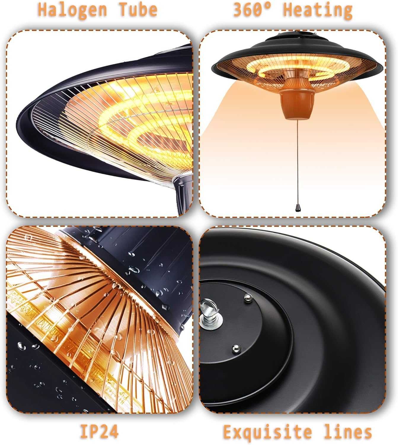 Отоплителна лампа DONYER POWER 800W-2000W,Гаранция