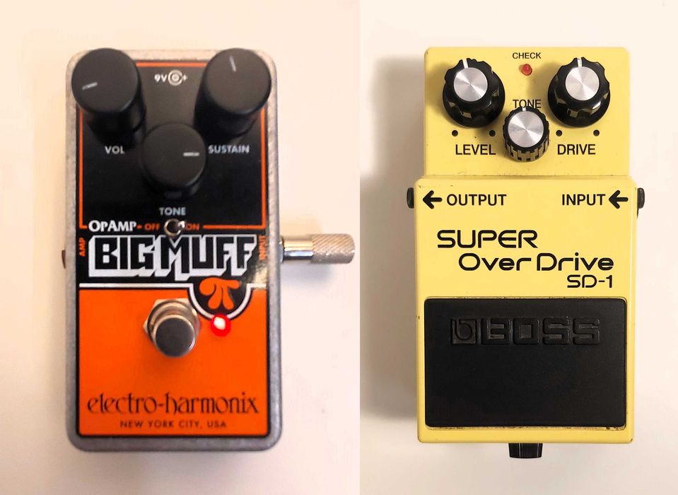 Pedale efect Electro-harmonix Big Muff Op Amp & Boss Super Overdrive