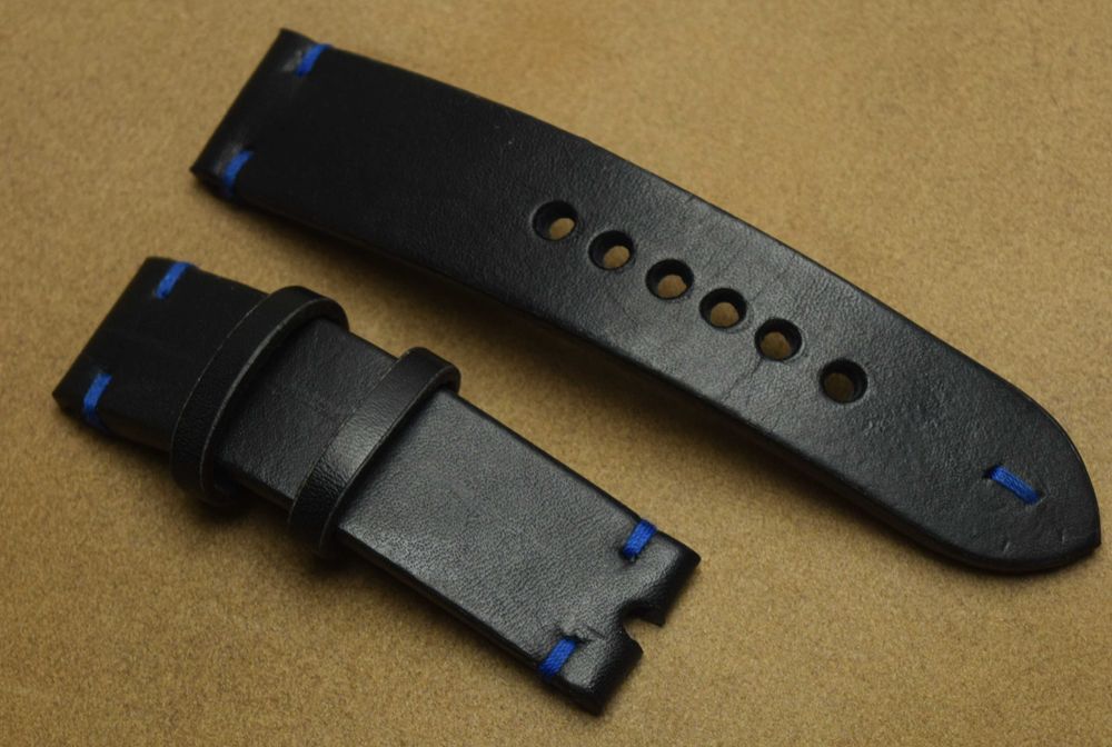 Каишка за часовник Естествена кожа ръчна изработка черен цвят