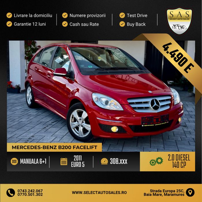 Mercedes Benz B class B200 / 2.0 Diesel / Euro 5 / cash sau rate