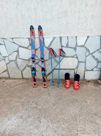 Детски ски, щеки и ски обувки