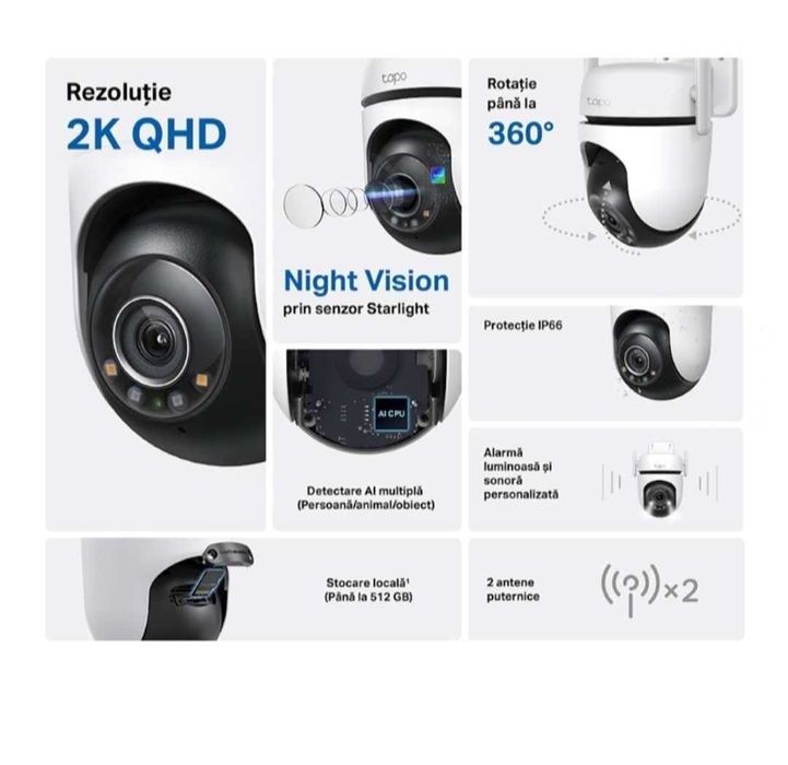 Camera de supraveghere de exterior Smart TP-Link Tapo C520WS